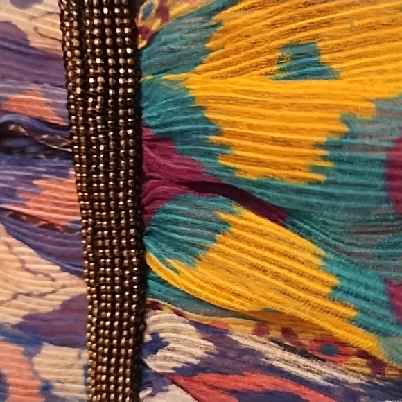 Zara Beaded Trim Flowing Sheer Top - Picture 3 of 10